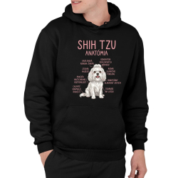Shih Tzu – anatómia  - pánska mikina s potlačou