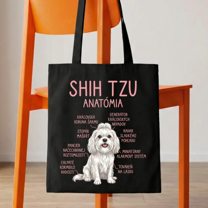 Shih Tzu – anatómia - taška s potlačou