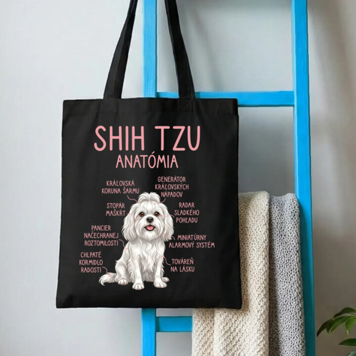 Shih Tzu – anatómia - taška s potlačou