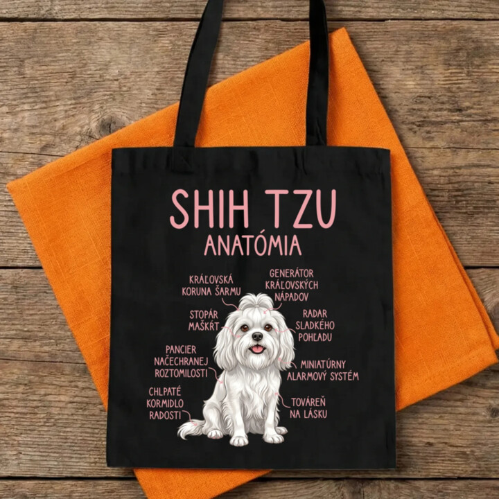Shih Tzu – anatómia - taška s potlačou
