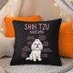 Shih Tzu – anatómia - čierny vankúš s potlačou