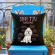 Shih Tzu – anatómia - čierny vankúš s potlačou