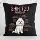 Shih Tzu – anatómia - čierny vankúš s potlačou