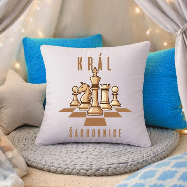 Kráľ šachovnice - vankúš s potlačou