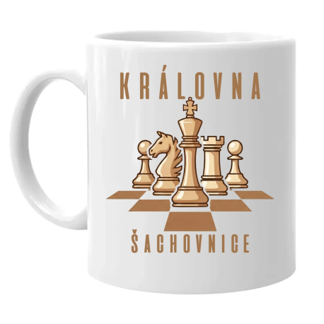 Královna šachovnice - keramický hrnček s potlačou