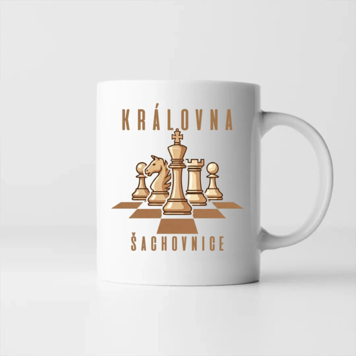Královna šachovnice - keramický hrnček s potlačou