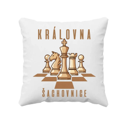 Královna šachovnice - vankúš s potlačou