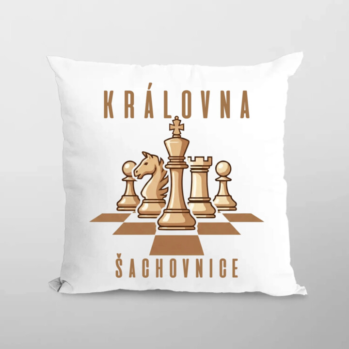 Královna šachovnice - vankúš s potlačou