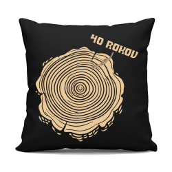Letokruhy – 40 rokov - čierny vankúš s potlačou