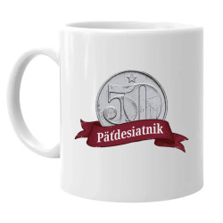 Päťdesiatnik - keramický hrnček s potlačou