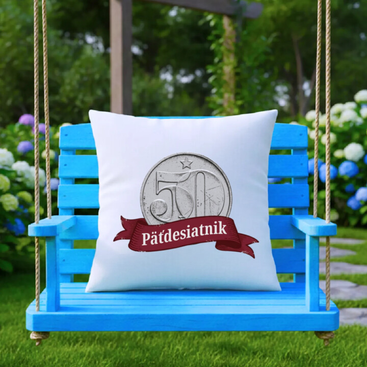 Päťdesiatnik - vankúš s potlačou