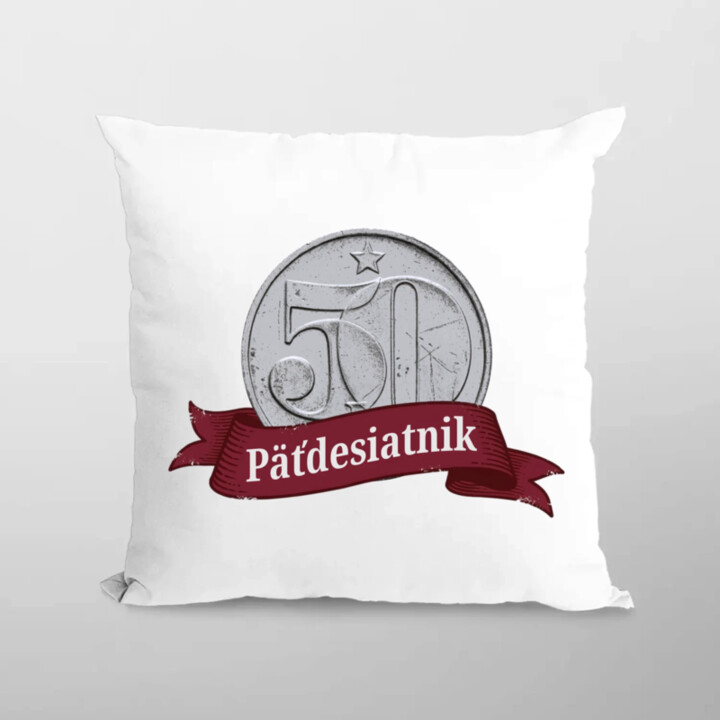 Päťdesiatnik - vankúš s potlačou