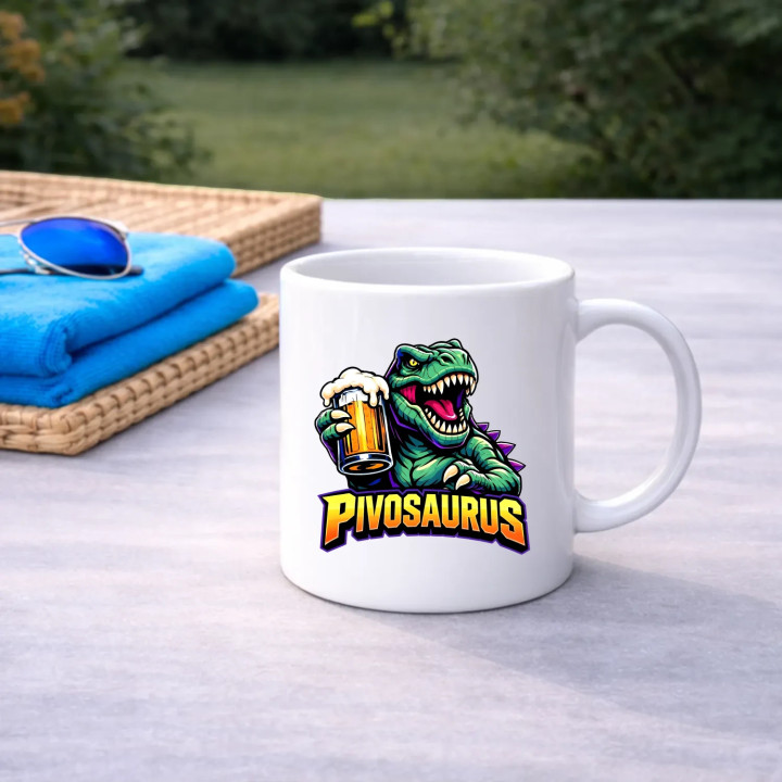 Pivosaurus - keramický hrnček s potlačou