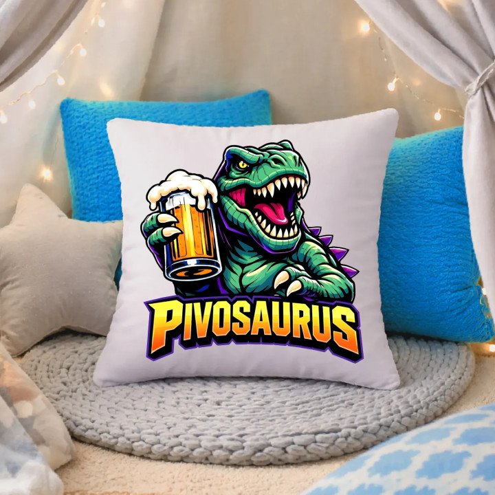Pivosaurus - vankúš s potlačou