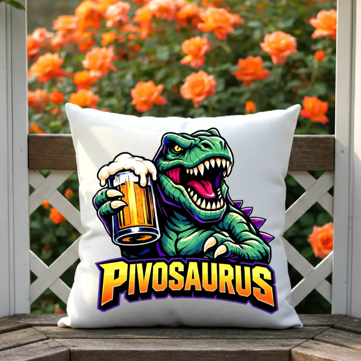 Pivosaurus - vankúš s potlačou