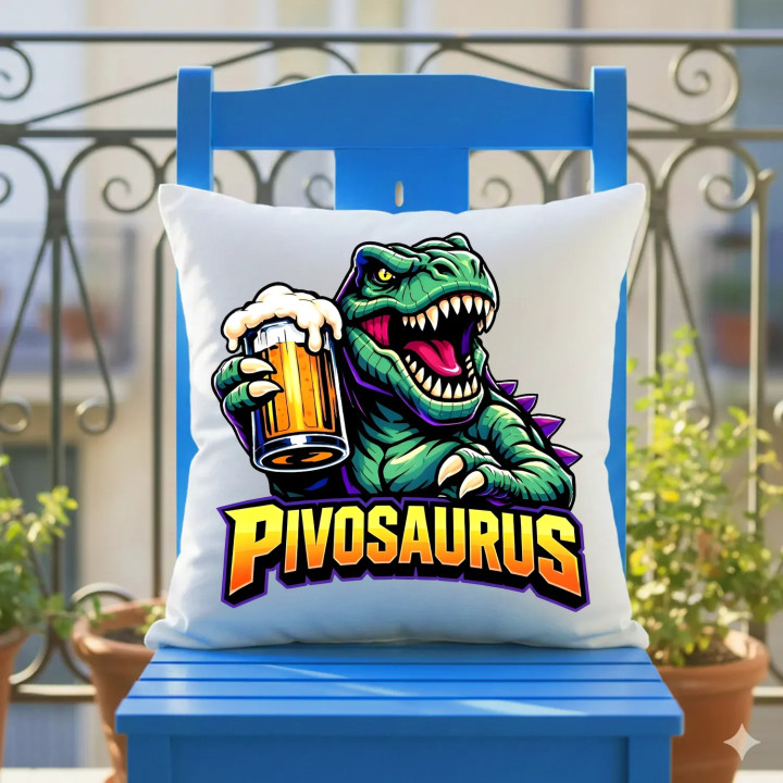 Pivosaurus - vankúš s potlačou