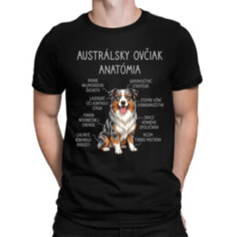 Austrálsky ovčiak – anatómia - pánske tričko s potlačou