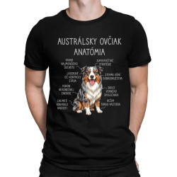 Austrálsky ovčiak – anatómia - pánske tričko s potlačou