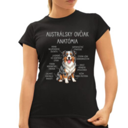 Austrálsky ovčiak – anatómia - dámske tričko s potlačou