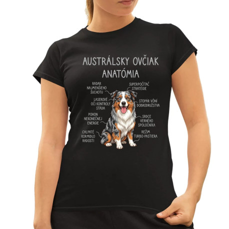 Austrálsky ovčiak – anatómia - dámske tričko s potlačou
