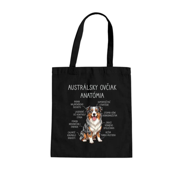 Austrálsky ovčiak – anatómia - taška s potlačou