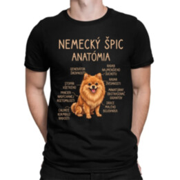 Nemecký špic – anatómia - pánske tričko s potlačou