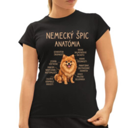 Nemecký špic – anatómia - dámske tričko s potlačou