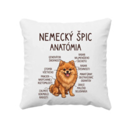 Nemecký špic – anatómia - vankúš s potlačou
