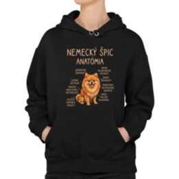 Nemecký špic – anatómia  - dámska mikina s potlačou