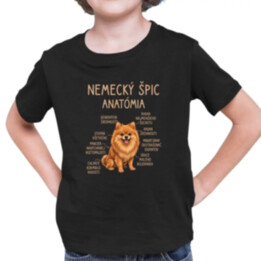 Nemecký špic – anatómia - detské tričko s potlačou