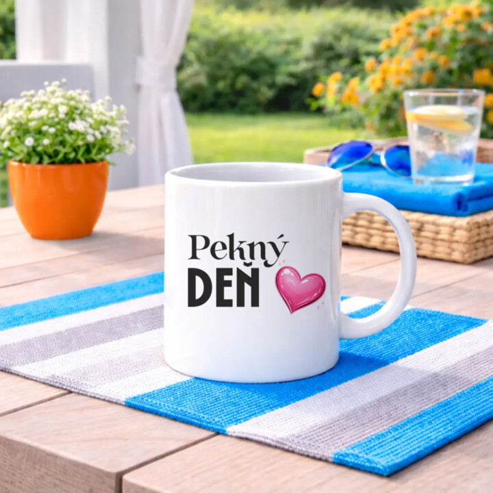 Pekný deň - keramický hrnček s gravírovaným dnom