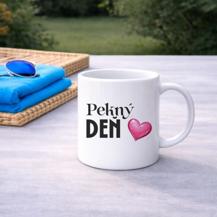 Pekný deň - keramický hrnček s gravírovaným dnom
