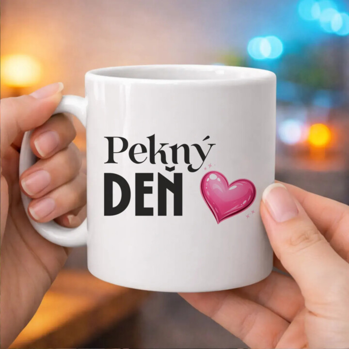 Pekný deň - keramický hrnček s gravírovaným dnom