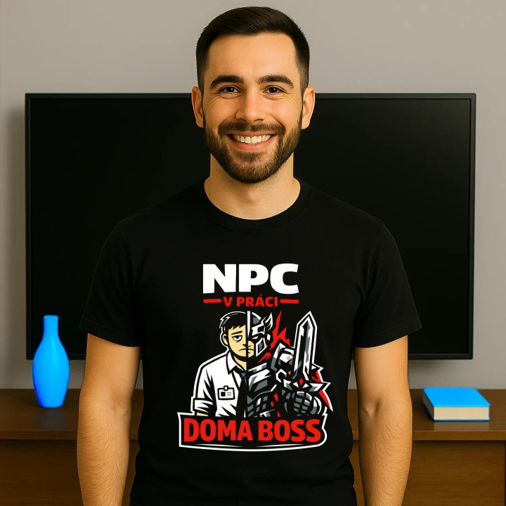 NPC v práci, doma boss - pánske tričko s potlačou