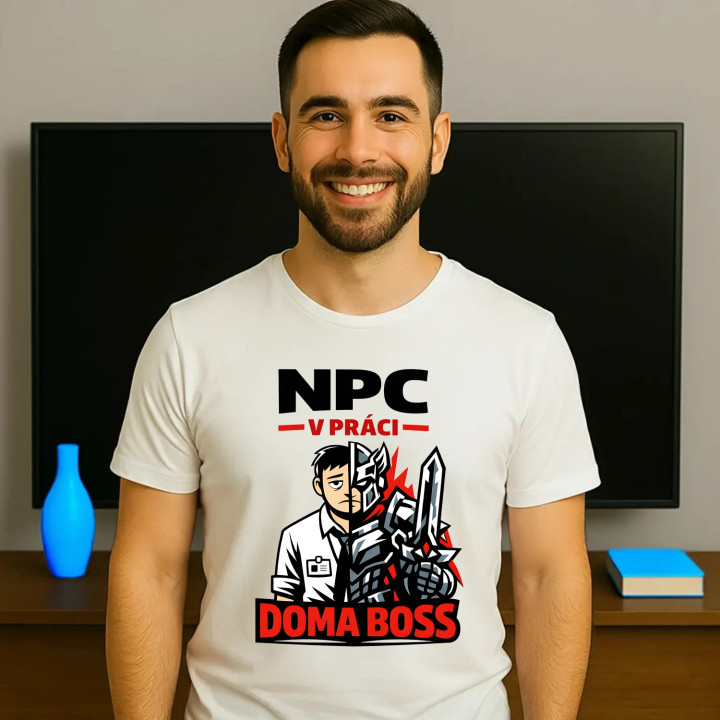 NPC v práci, doma boss - pánske tričko s potlačou