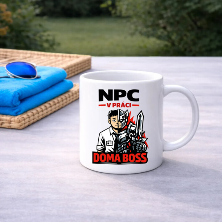 NPC v práci, doma boss - keramický hrnček s potlačou