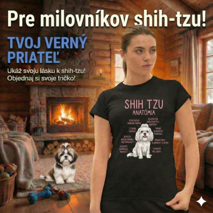 Shih Tzu – anatómia - dámske tričko s potlačou