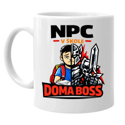 NPC v škole, doma boss - keramický hrnček s potlačou