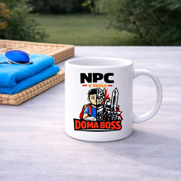 NPC v škole, doma boss - keramický hrnček s potlačou
