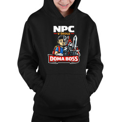 NPC v škole, doma boss - detská mikina s kapucňou
