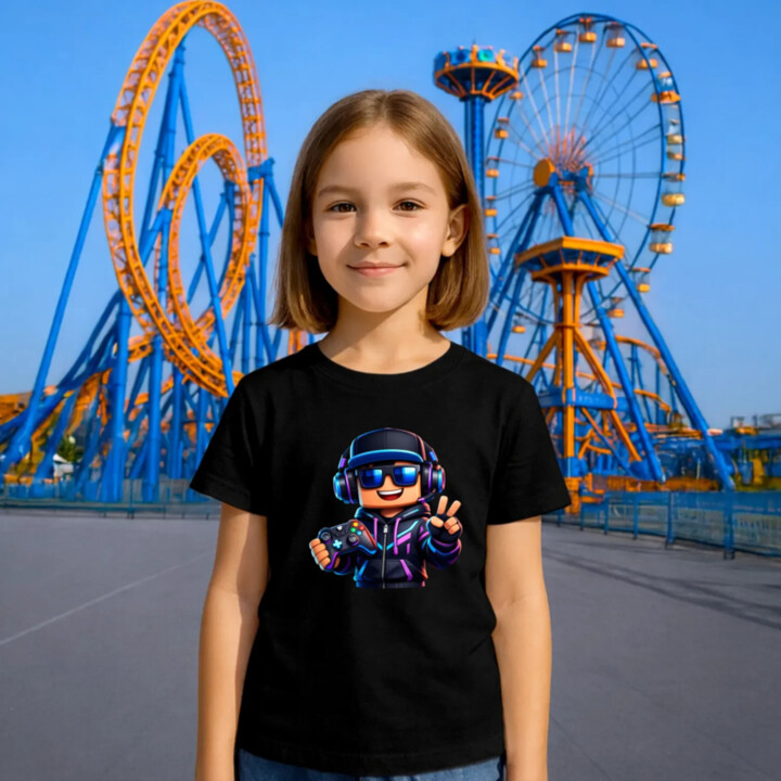 Hráč s ovládačom - detské tričko s potlačou pre fanúšikov Roblox