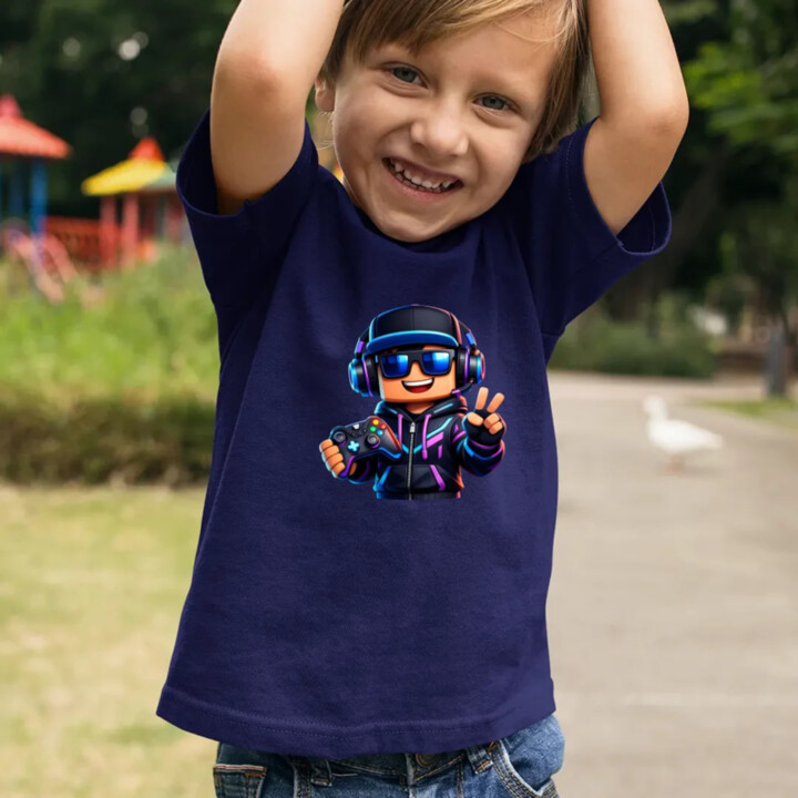 Hráč s ovládačom - detské tričko s potlačou pre fanúšikov Roblox