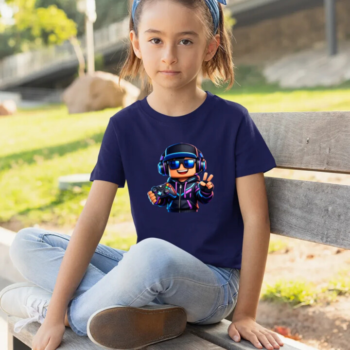 Hráč s ovládačom - detské tričko s potlačou pre fanúšikov Roblox
