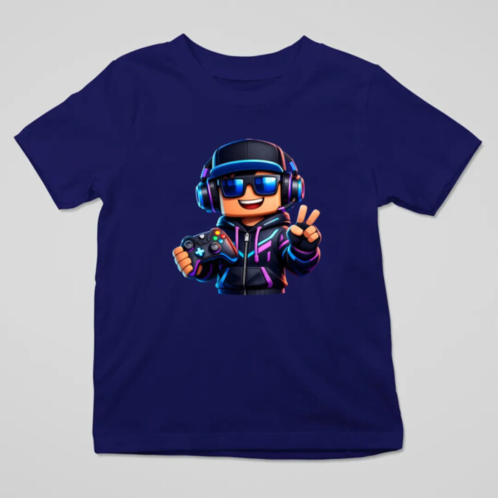 Hráč s ovládačom - detské tričko s potlačou pre fanúšikov Roblox