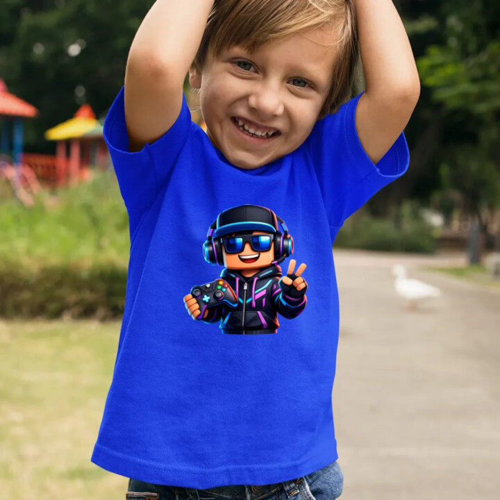 Hráč s ovládačom - detské tričko s potlačou pre fanúšikov Roblox