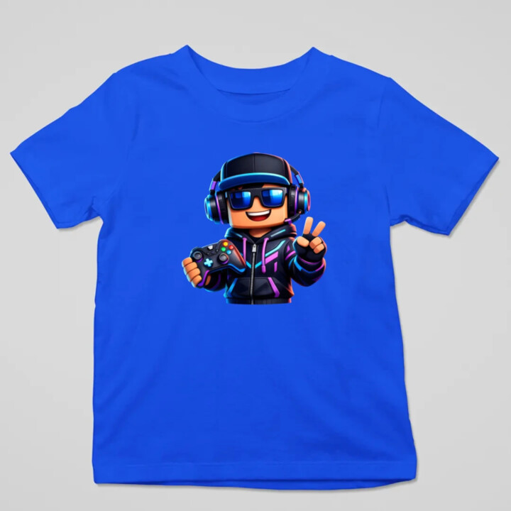 Hráč s ovládačom - detské tričko s potlačou pre fanúšikov Roblox