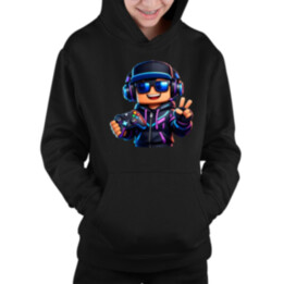 Hráč s ovládačom - detská mikina s kapucňou pre fanúšikov Roblox