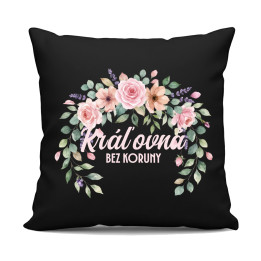 Kráľovná bez koruny - čierny vankúš s potlačou