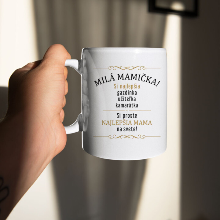 Milá mamička! - keramický hrnček s potlačou
