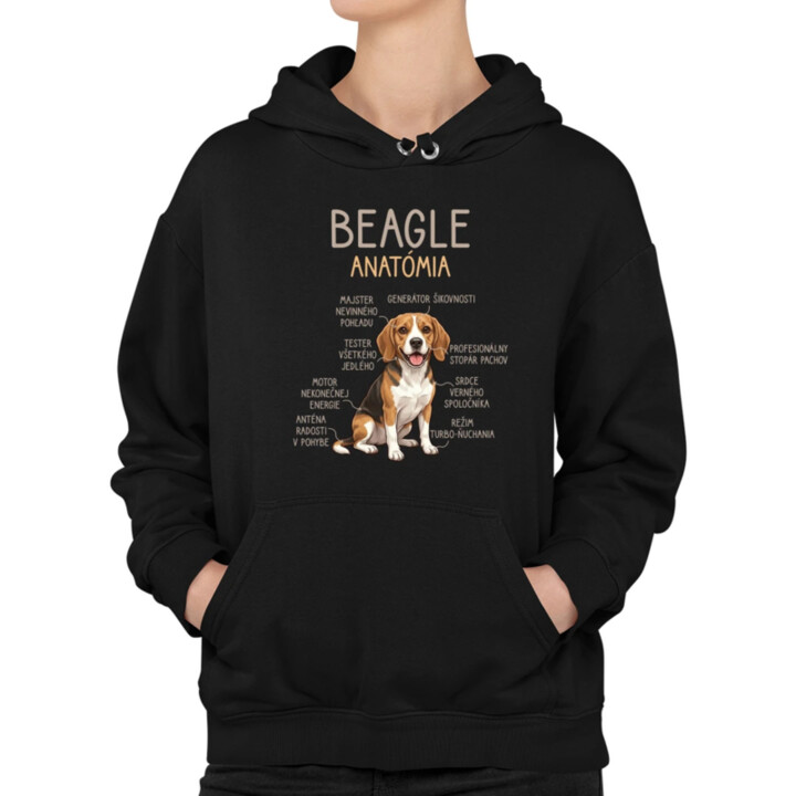 Beagle – anatómia   - dámska mikina s potlačou